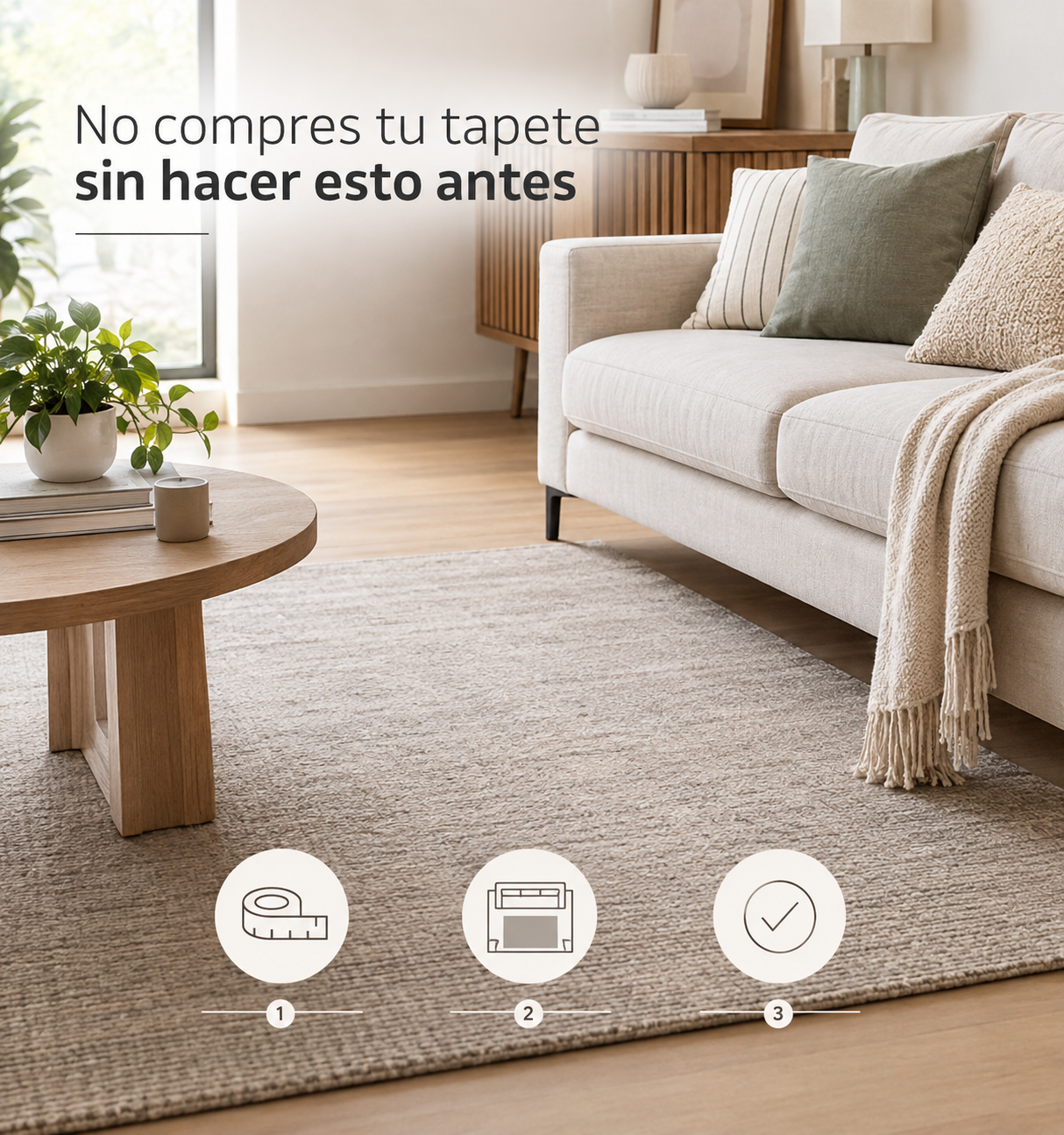 Mide antes de comprar el tapete