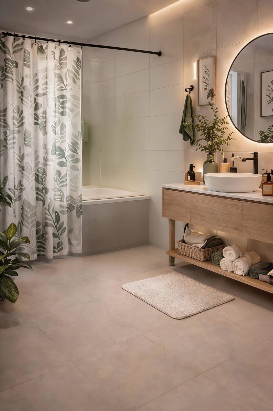 bano cortina acomodo