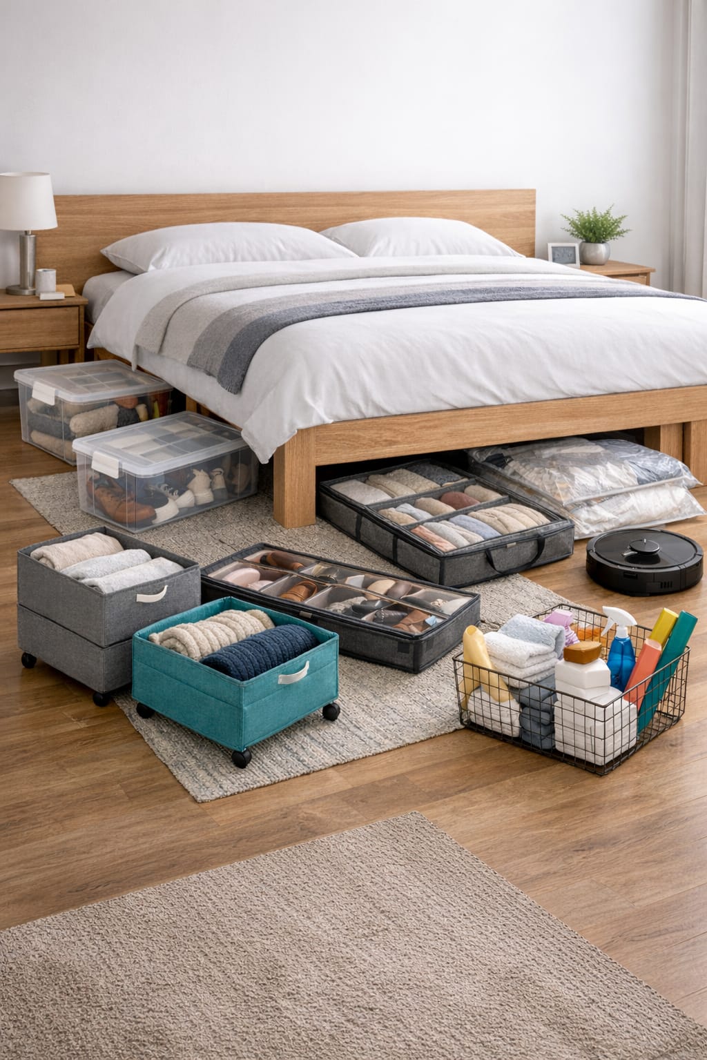 optimiza el espacio debajo de tu cama