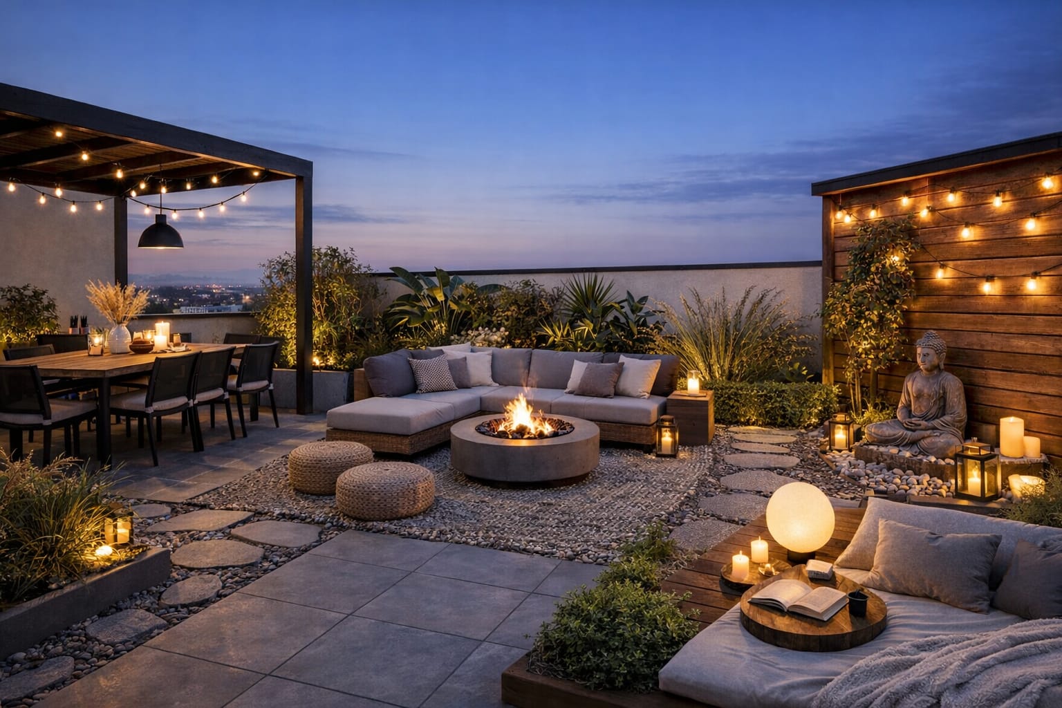 organizacion azotea y jardin