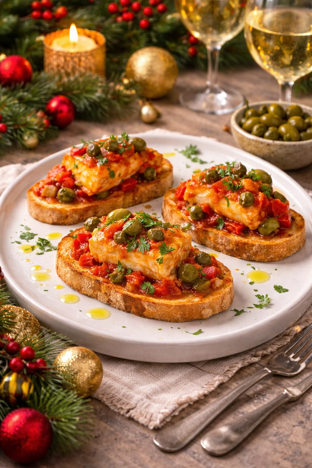 tapas de bacalao a la vizcaina